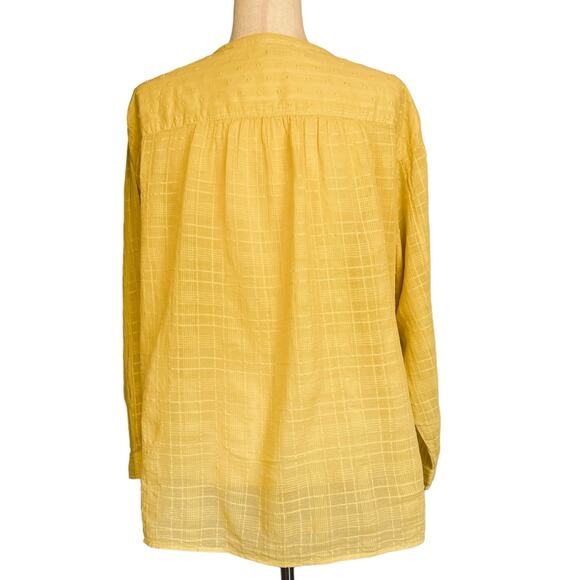 Anthropologie Pilcro And Letterpress Mila Draped Button Down Shirt Yellow Small - Picture 9 of 10